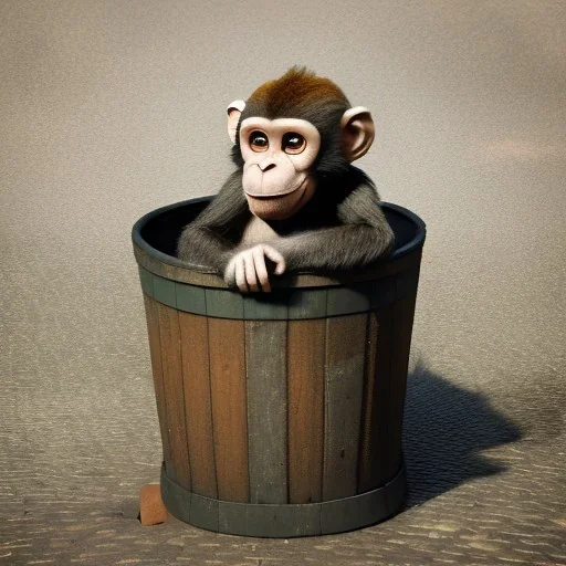 a monkey in a barrel in brussels begium