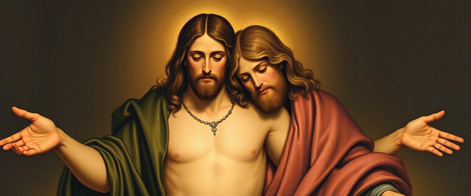 double jesus in the style of rembrandt