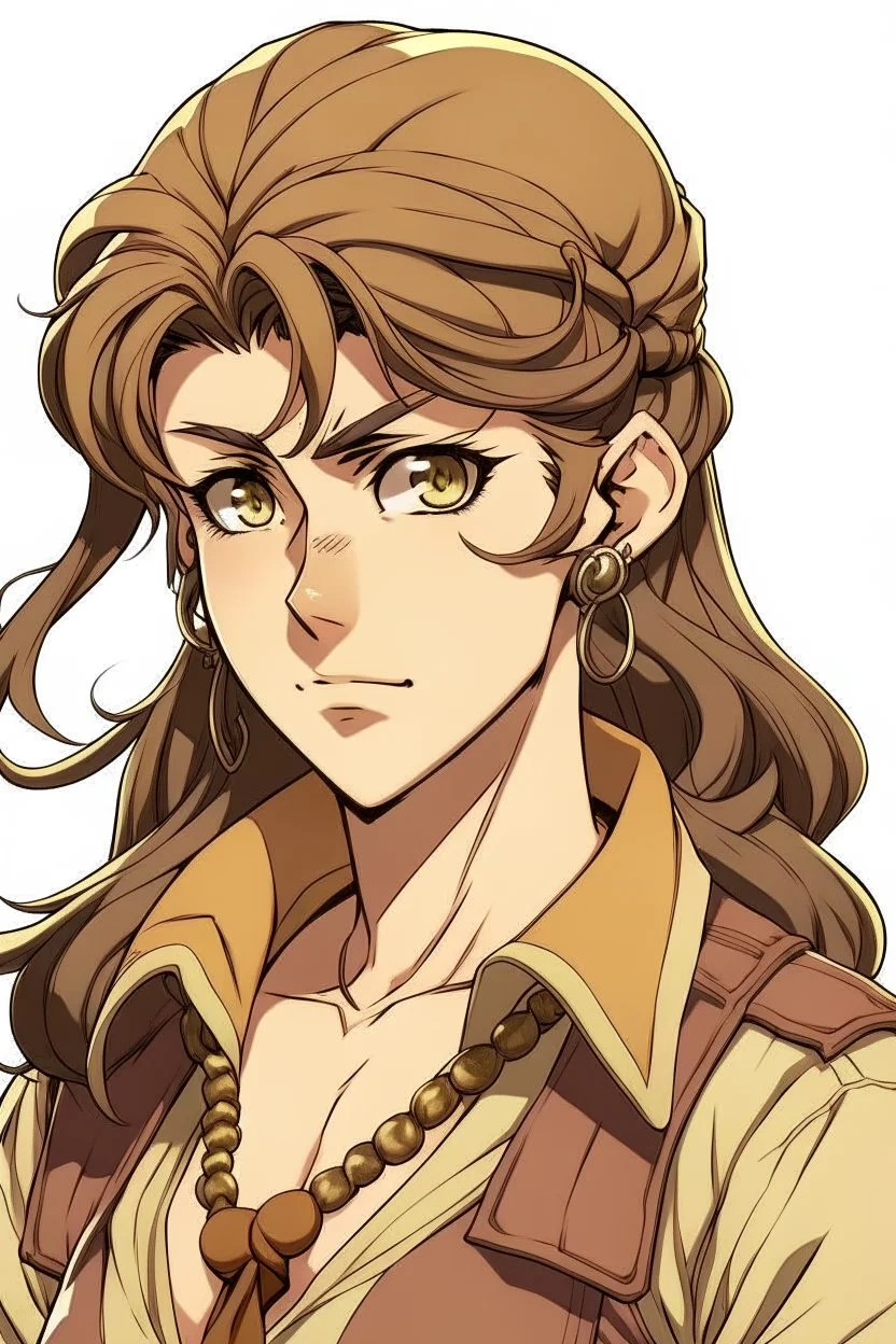 jojos style brown mullet girl character