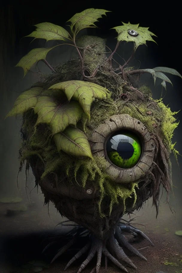 A beholder made of rotting plants