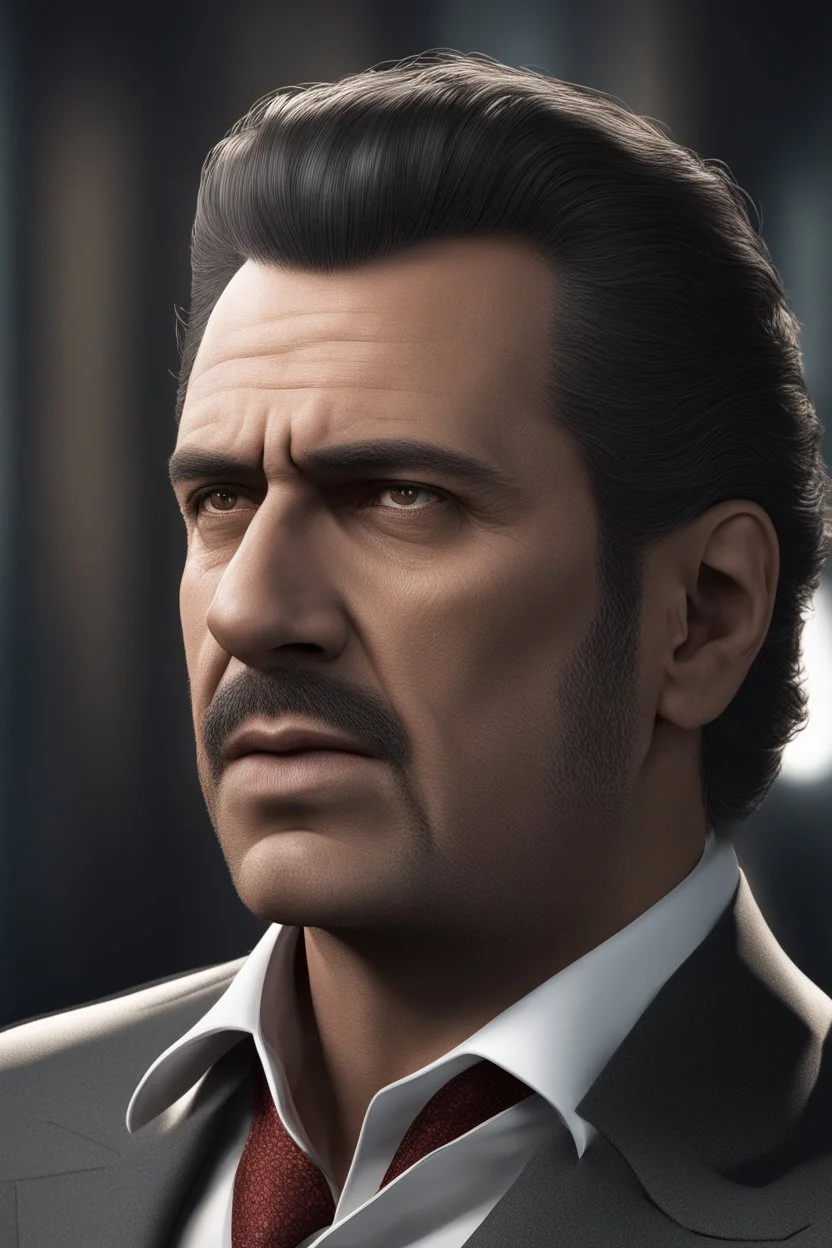 A hyper-realistic, Italian mafia man, full size ,Photo Real, HOF, full size, practicality,manufacturability,performance, (((realism, realistic, realphoto, photography, portrait, realistic, elegant, charming, , professional photographer, captured with professional DSLR camera, trending on Artstation, 64k, ultra detailed, ultra accurate detailed, bokeh lighting, surrealism, Thomas Kinkade backgroun