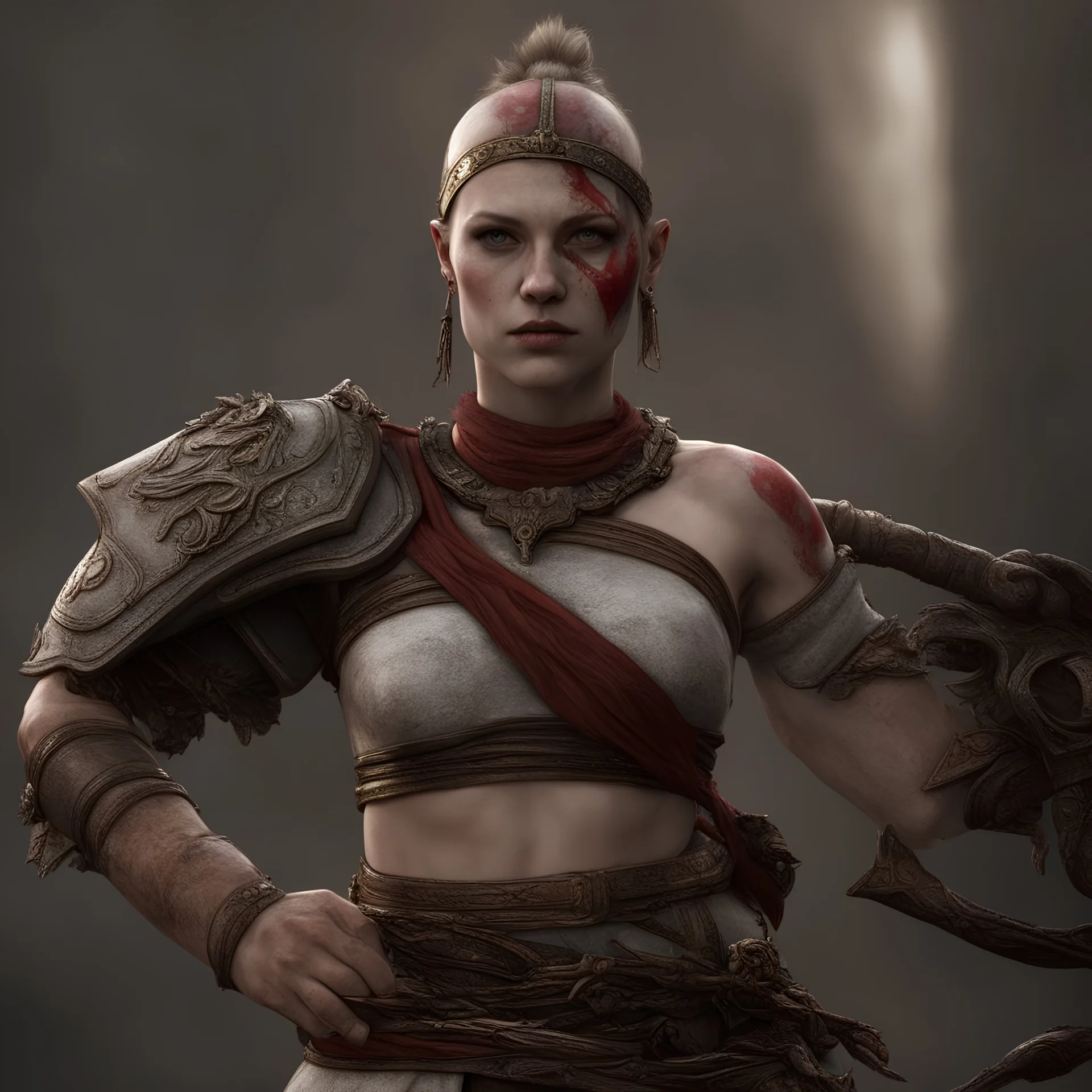 God of war, lady, photorealistic