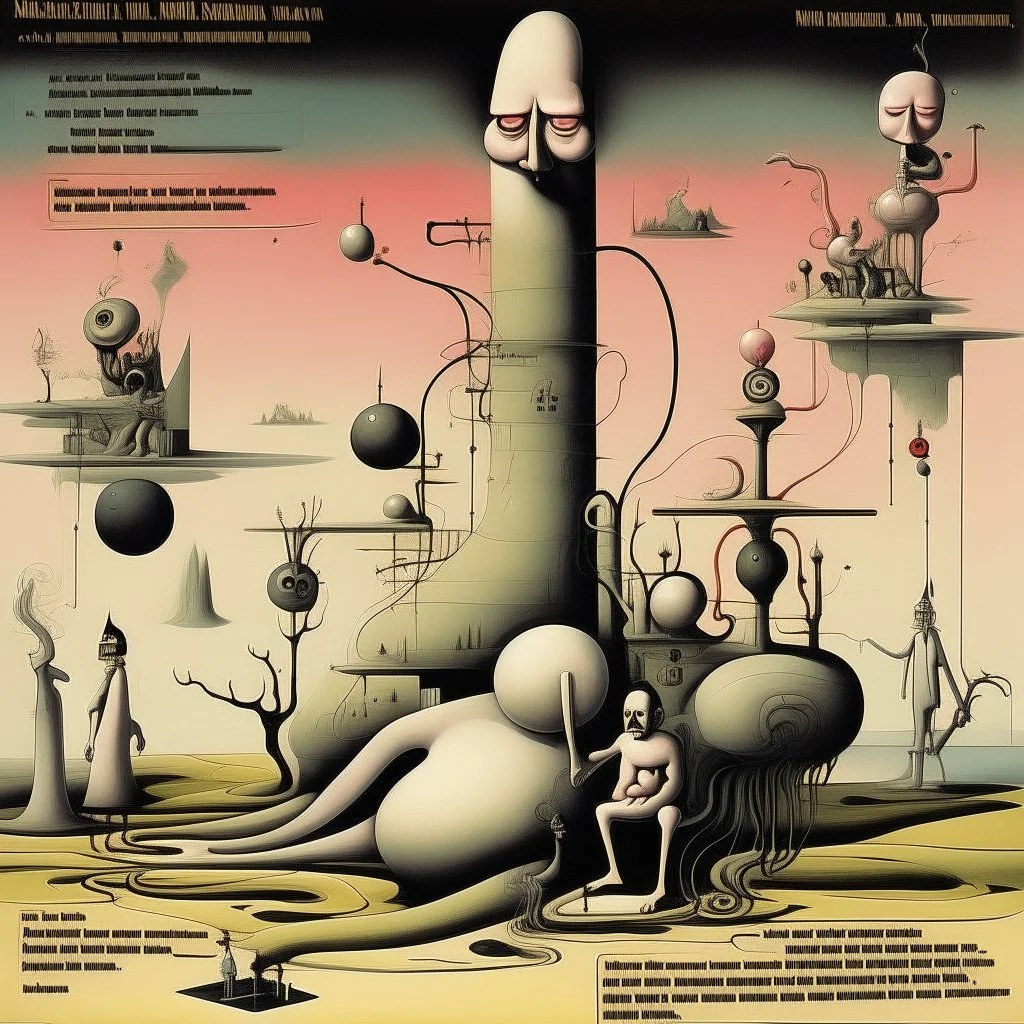 Surreal sinister, Style by Yves Tanguy, Dante's third level of hell = GLUTTONY, symbolic art, massively obese non-human radical bio deformity, Expressionism