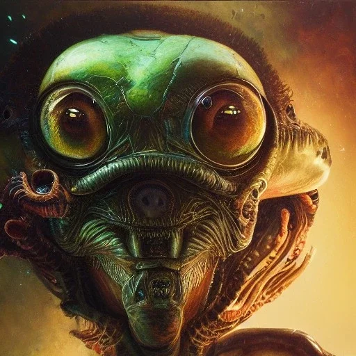 alien creature , rich deep colors masterpiece, sMartin Wittfooth, Luigi Spano, Mandy Jurgens, Matrix, Close-up, Portrait, Photorealism, crumbles into pieces, Melancholie, Lumen Reflections, Photojournalism, , rich details, ultra-HD