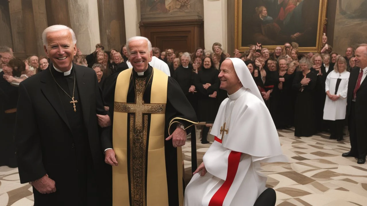 joe biden dressed as a catholic priest