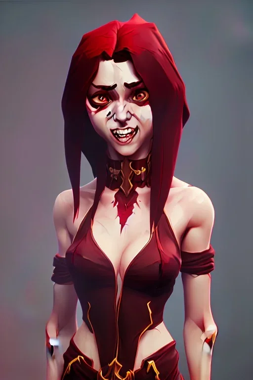 blood darkness body girl smile cute realistic