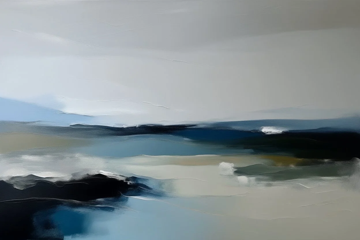 Minimalist Abstract expressionism painting of a seascape