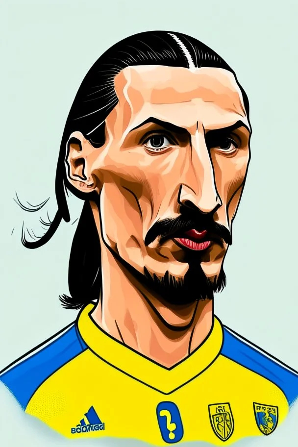 Zlatan Ibrahimovic Swedish football player ,cartoon 2d