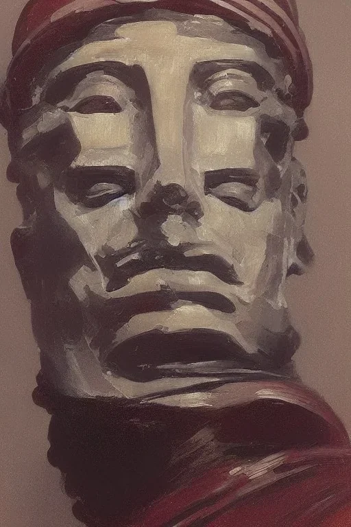 steampunk , portrait of 🗿, painted bye John Singer Sargent, painterly, highly detailed, close up