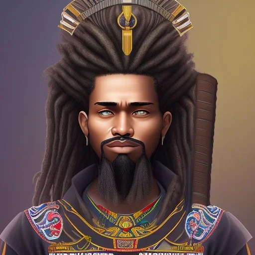 Guerreiro samurai afro com dreads