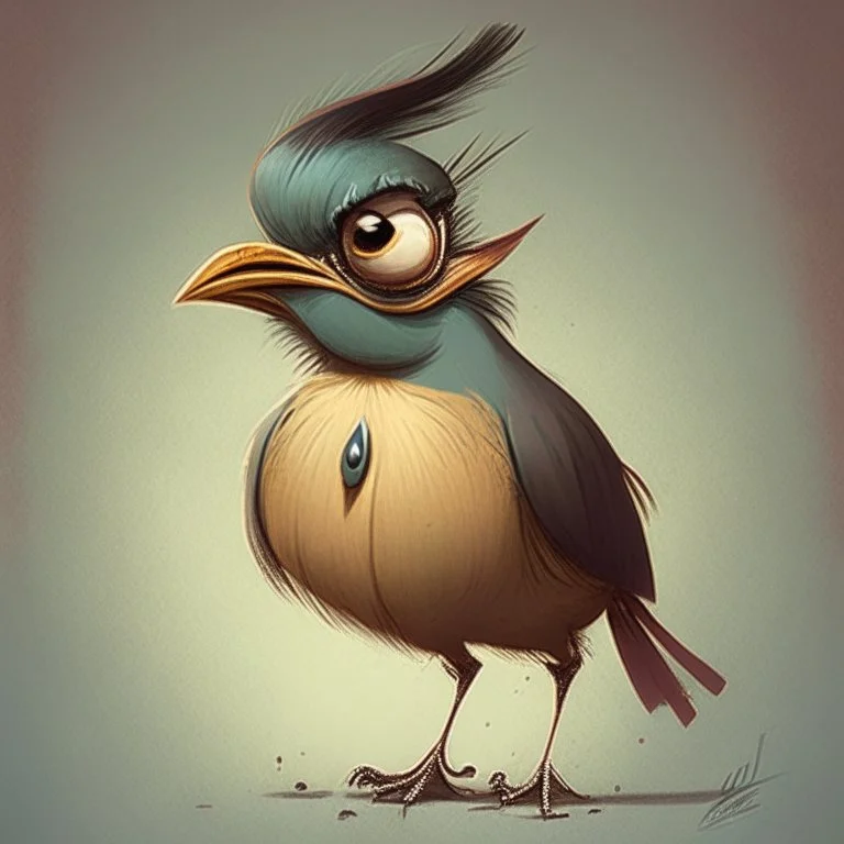 Caricature of a bird