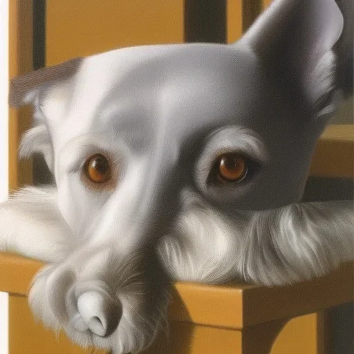 Portrait of a gray and white dog by Ralph Mcquarrie