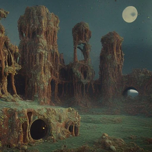 Max Ernst spooky landscape, 8k, houdini render, ultra realistic, distress, anguish, figure