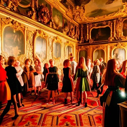 Celebration in a schloss, austrian people, ledherhosen Austrian aesthetic, warm colors, wooden floor, forest green walls, chiaroscuro, 8k, HD, cinematography, photorealistic, Cinematic, Color Grading, Ultra-Wide Angle, Depth of Field, hyper-detailed, beautifully color-coded, insane details, intricate details, beautifully color graded, Cinematic, Color Grading, Editorial Photography, Depth of Field, DOF, White Balance, 32k, Super-Resolution, Megapixel, ProPhoto RGB, VR, Halfrear Lighting