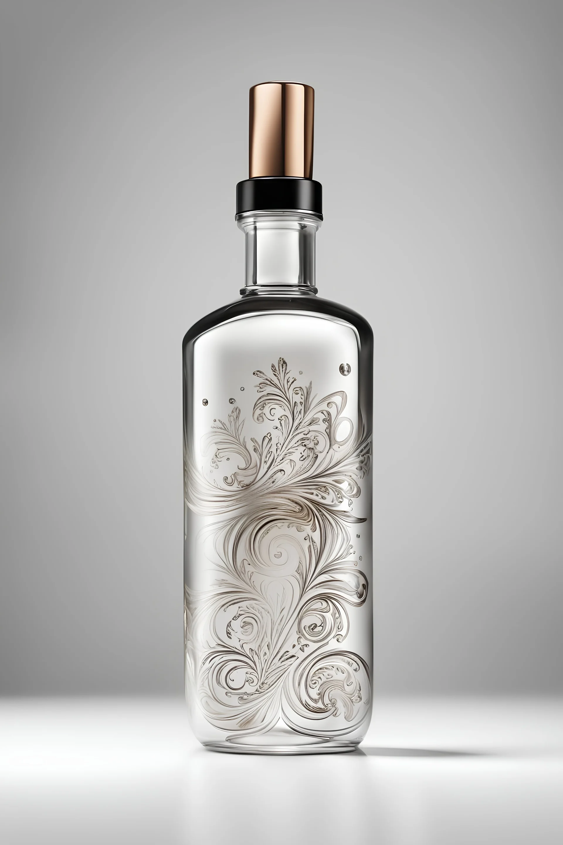 FANCY COSMETIC BOTTLE ON WHITE BACKGROUND
