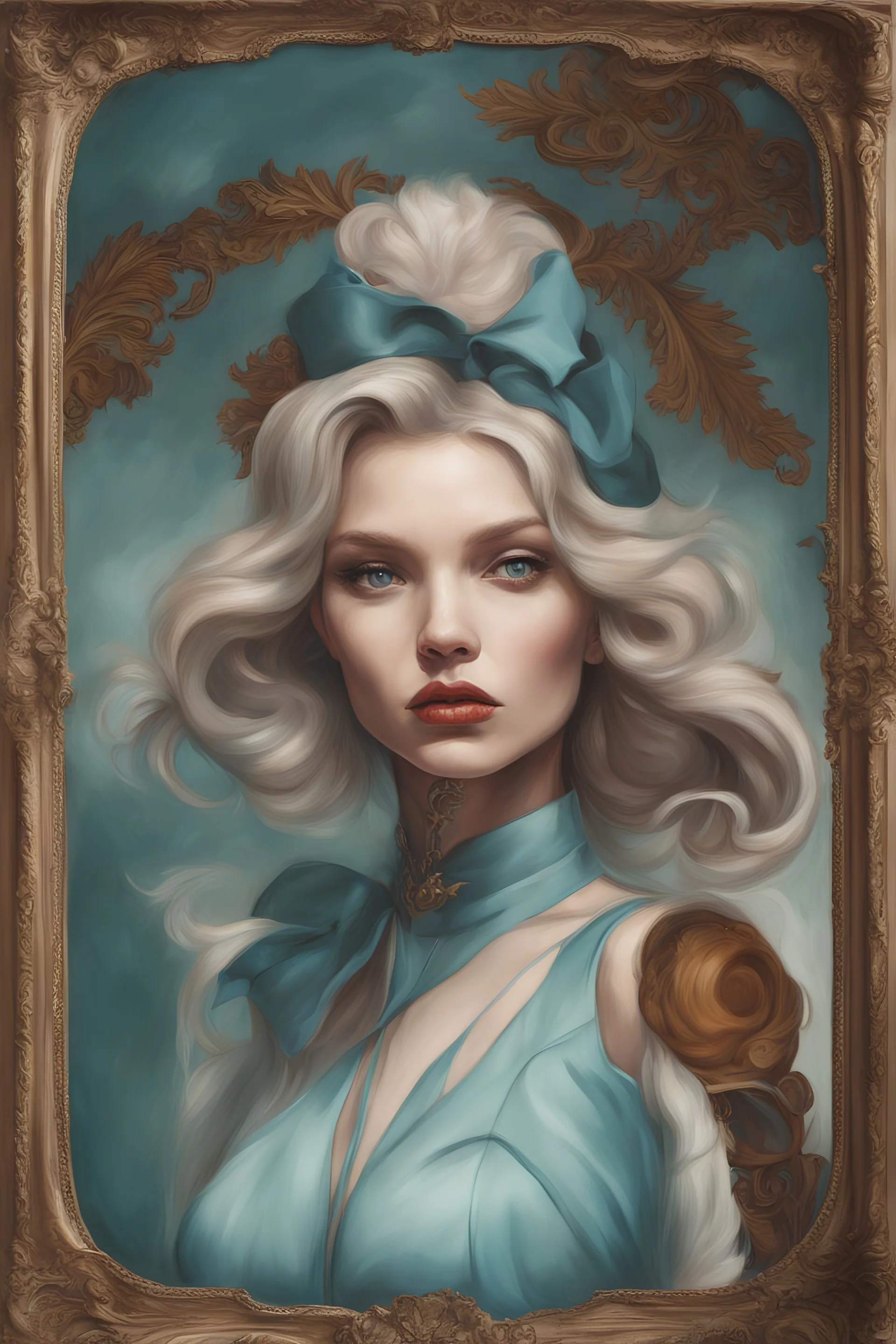 Alexandra "Sasha" Aleksejevna Luss fantasy bombshells oil paiting Artgerm Salvador Dali style