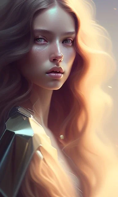 porno model , cute, beautiful, long hair, wavy hair, curly hair، black eyes, head and shoulders portrait, cinematic, 8k, resolution concept art portrait by Greg Rutkowski, Artgerm, WLOP, Alphonse Mucha dynamic lighting hyperdetailed intricately detailed