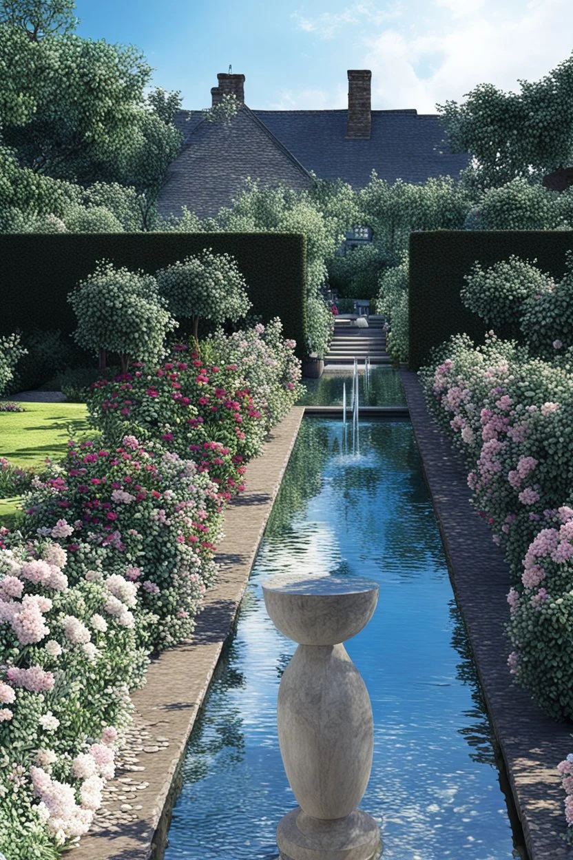 landscape design in romantic, modern and fabulous style and pastel tones