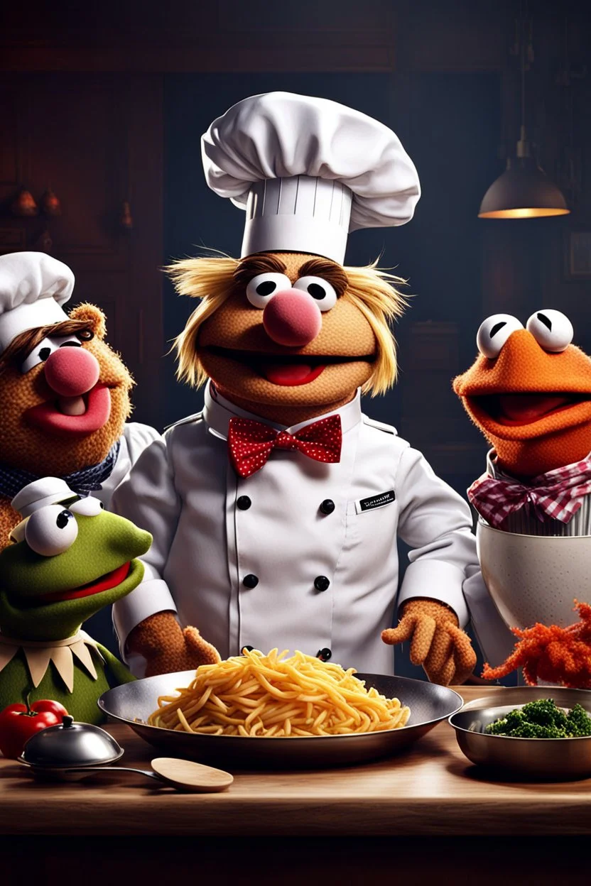 Friday's inspirational subject: The Muppets Swedish Chef cooking, the guests are other famous muppets. Animated, 3d , funny