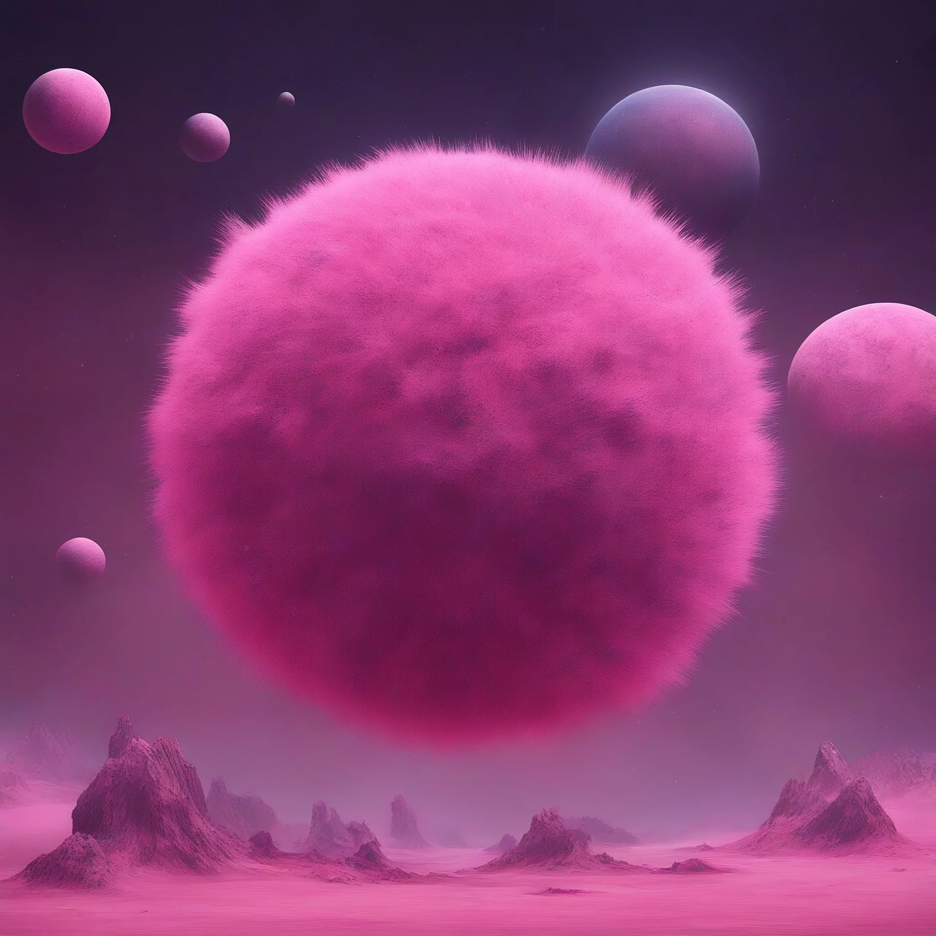 Strange furry planet pink