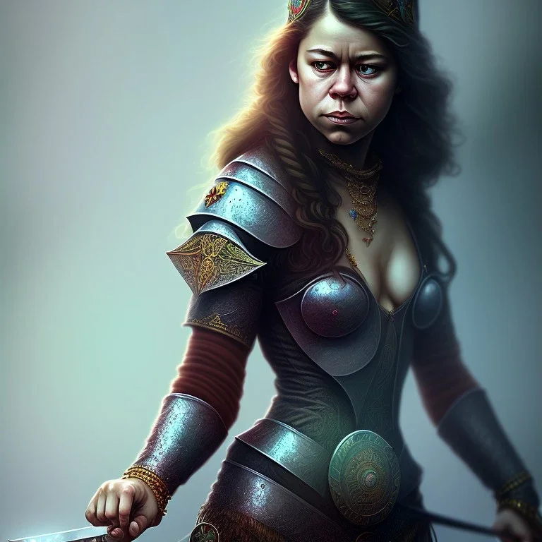 tatiana maslany, warrior witch female hero, fantasy, breasts