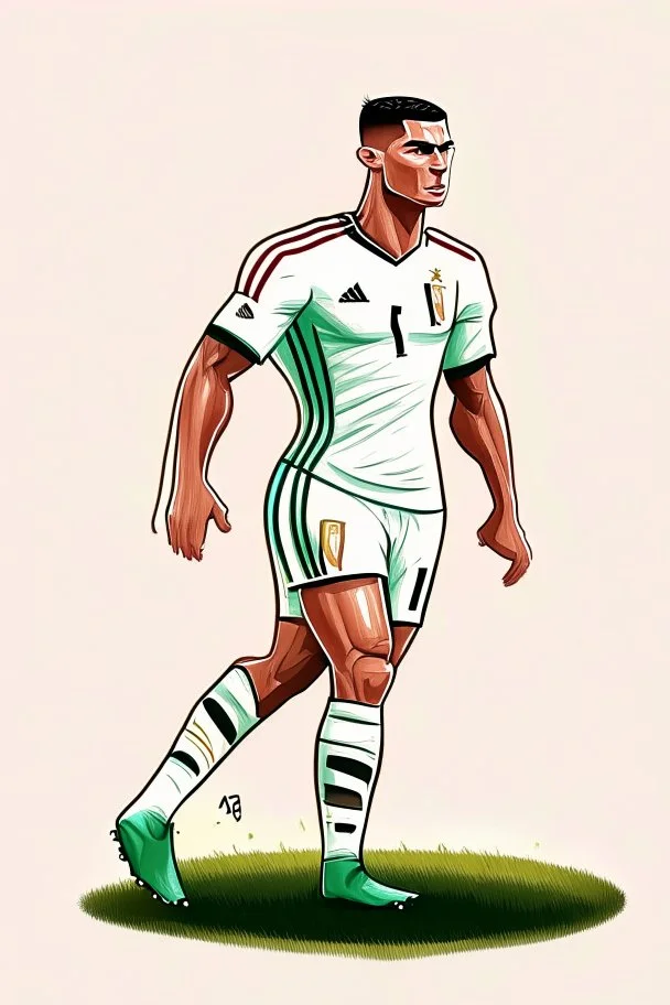 Cristiano Ronaldo Portuguese football player cartoon 2d