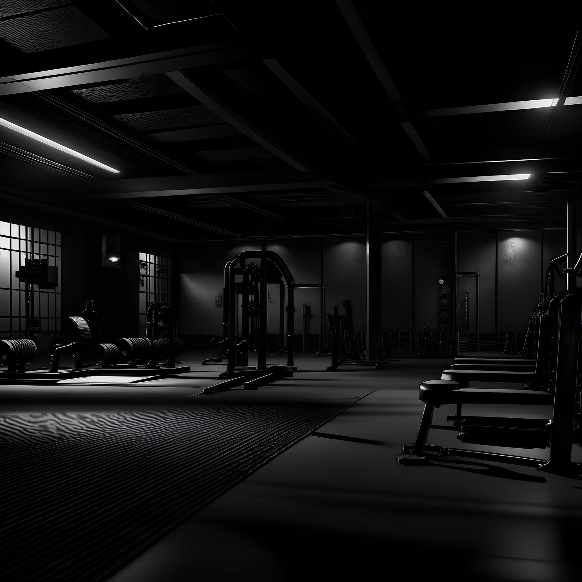 dark monochrome gym
