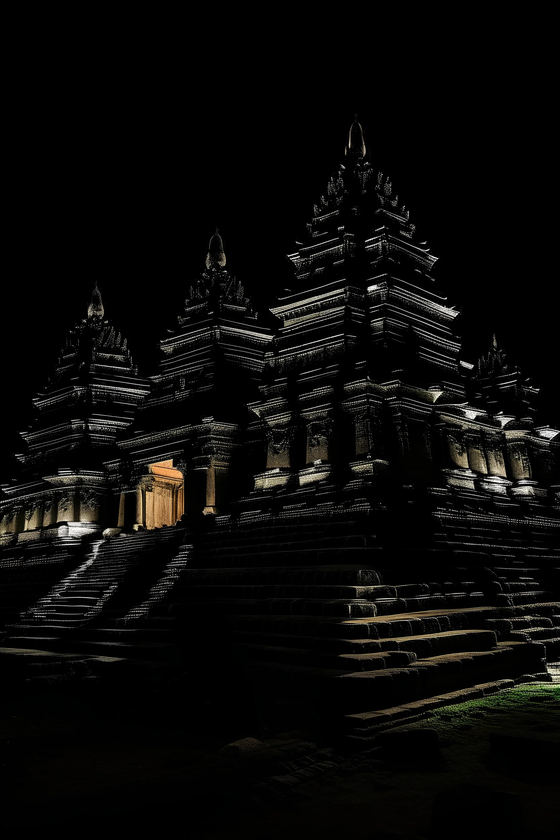 Devils build angkor. Night.