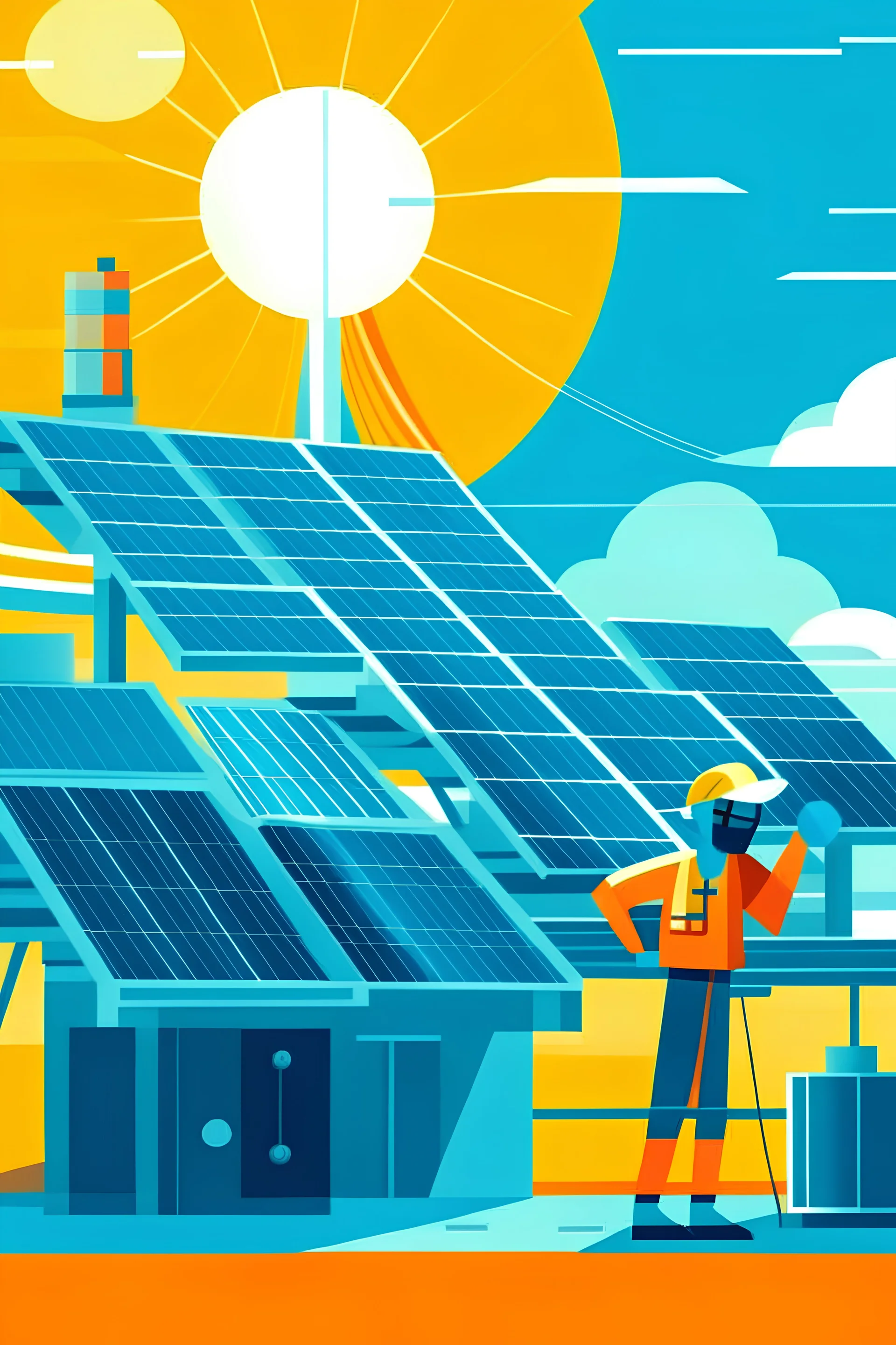 an illustrator about solar panels which are built by co-financed