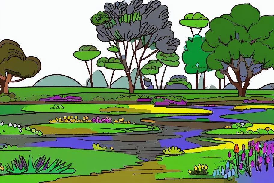 landscape simple drawings for coloring