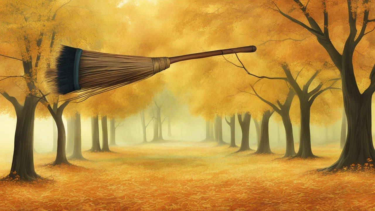 Broom from Bibi Blocksberg called Kartoffelbrei. Witch broom, magical. Digital Art, Masterpiece. Fantasy. Dream. Dreamy. Surreal.