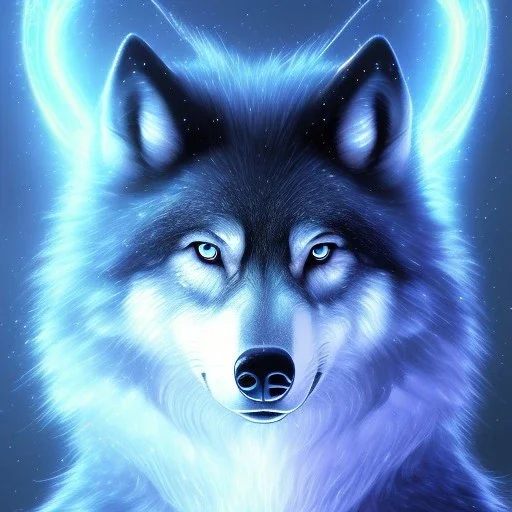 sci-fi painting of a legendary cool wolf with black fur and blue piercing blue eyes in the night with black shade showing full body, extreme dense and fine fur, from the side, neon black flames, 8k resolution, detailed eyes, ultra hyperdetailed, Unreal Engine 5, ultra colorful, very small details