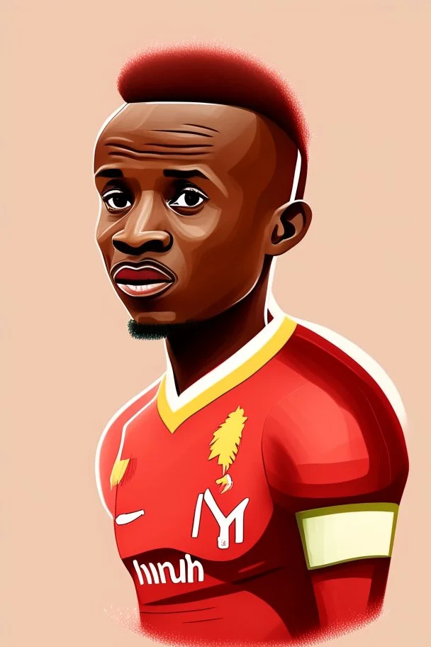 Sadio Mane Footballer cartoon 2d