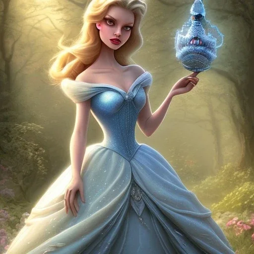 extrem tim burton style cinderella, ultra detailed,