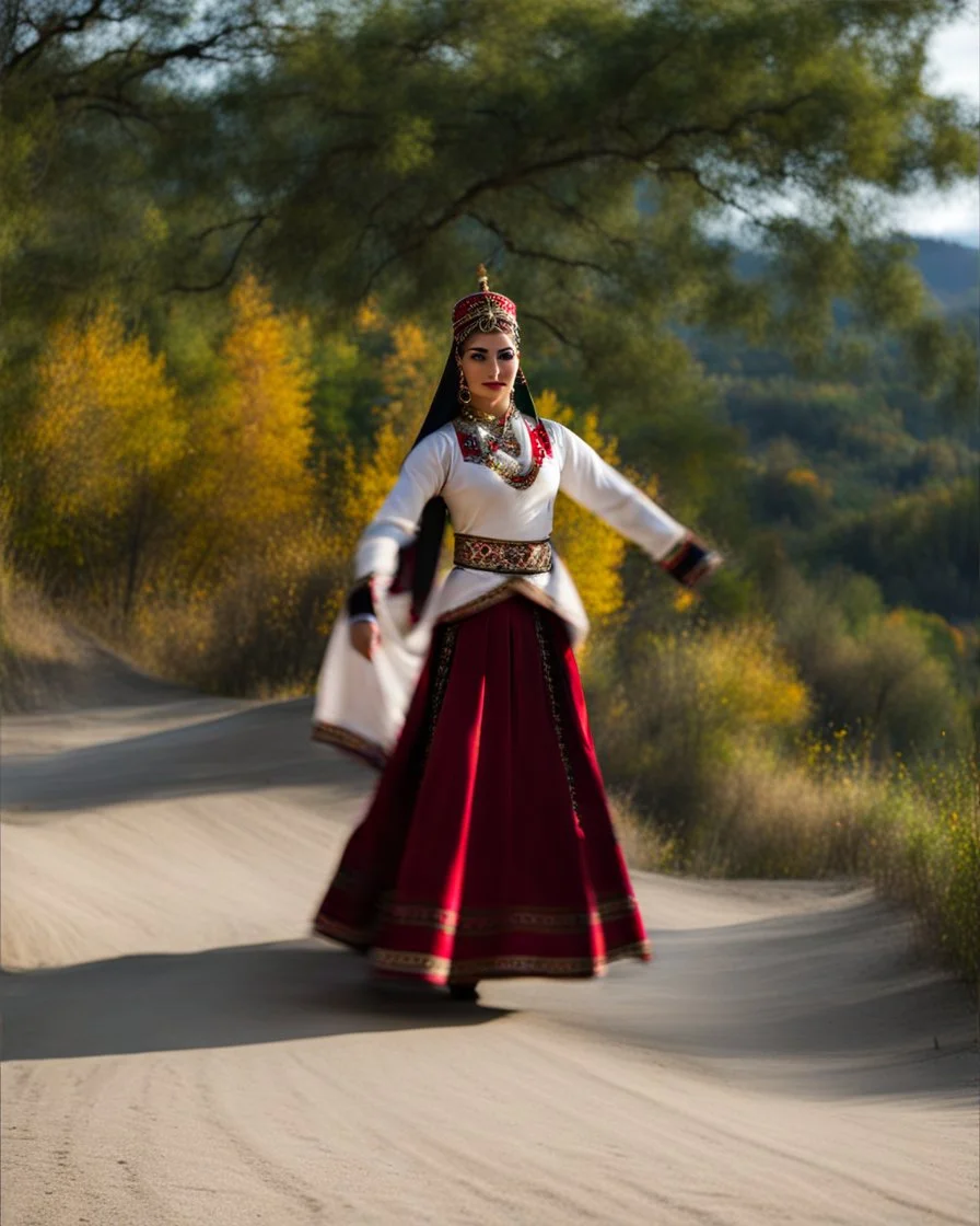 azeri female with traditional dance clothing