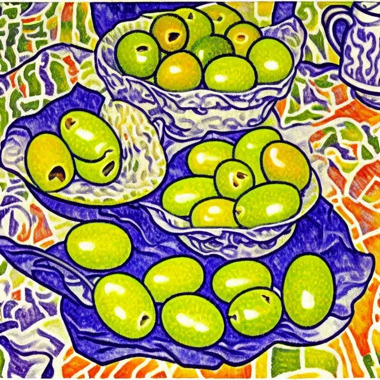 olives in style of signac