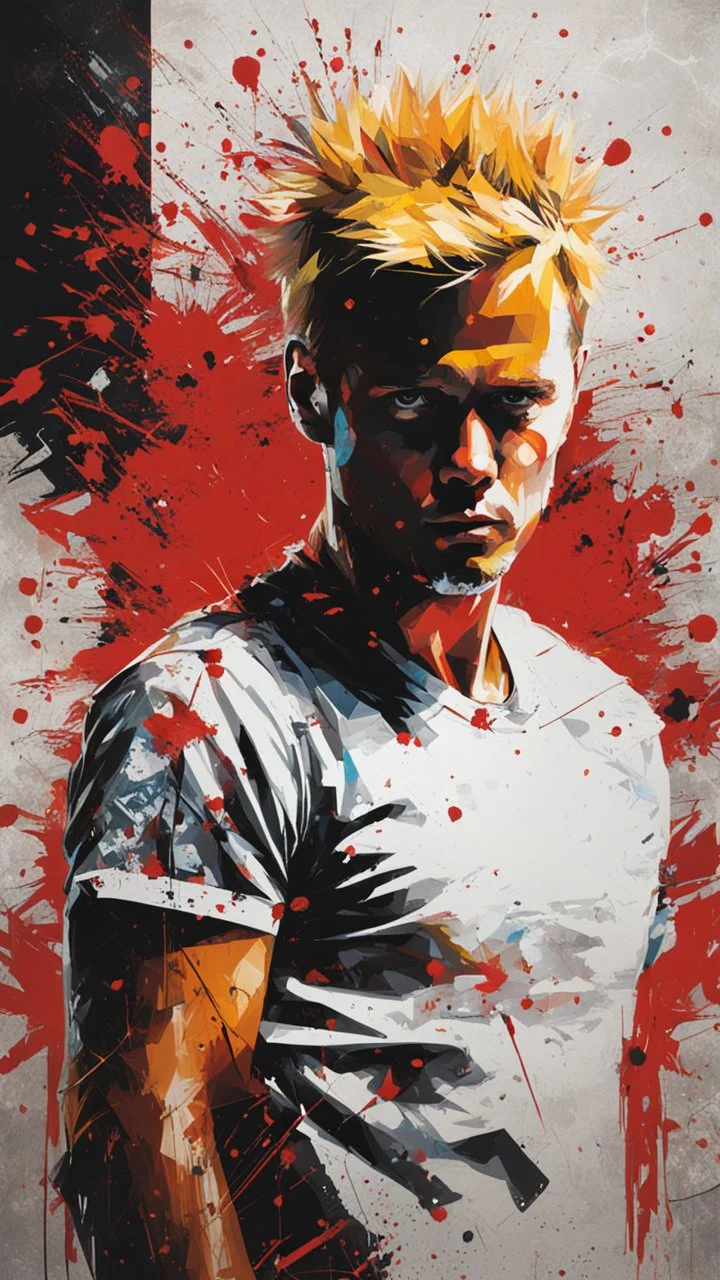 A ultra realistic poster of Armin Van Buuren face as Bart Simpson in the red matrix , by Daniel Castan :: Carne Griffiths :: Andreas Lie :: Russ Mills :: Leonid Afremov, dark background, high detail, DJ pose