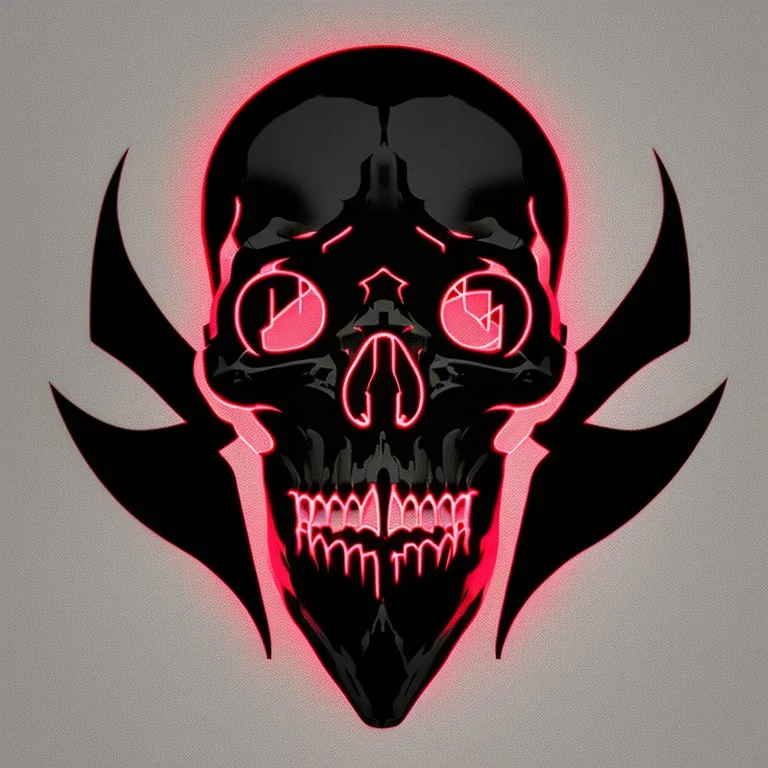 minimalistic cyberpunk demon skull logo