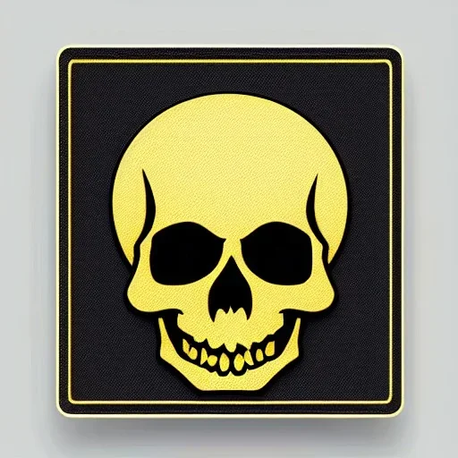 Иконка с золотым черепком на белом фоне