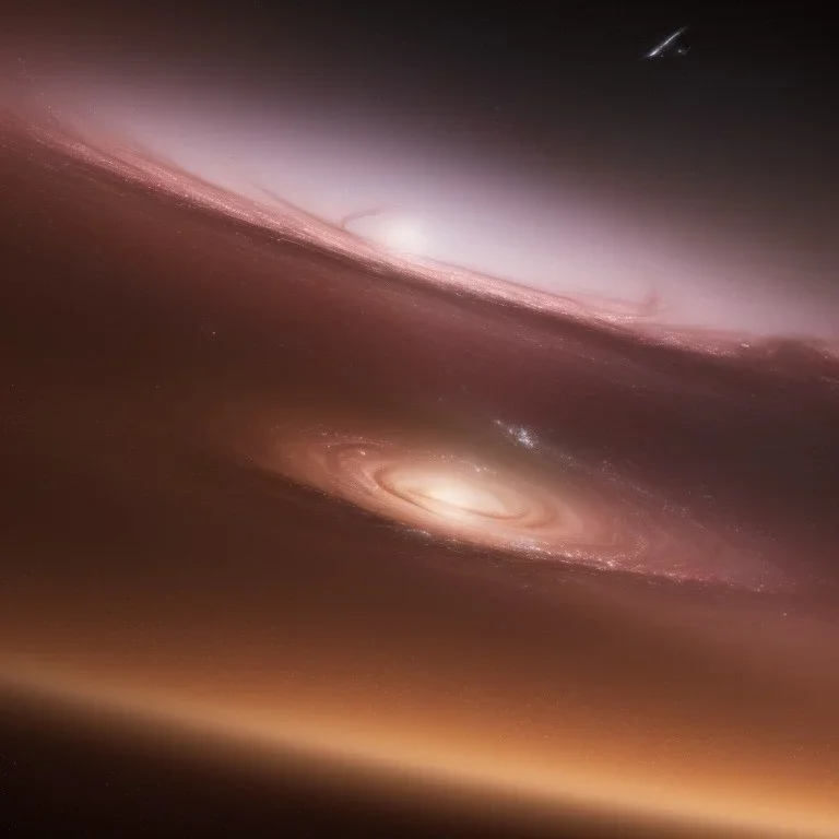 view of the andromeda galaxy from spaceship