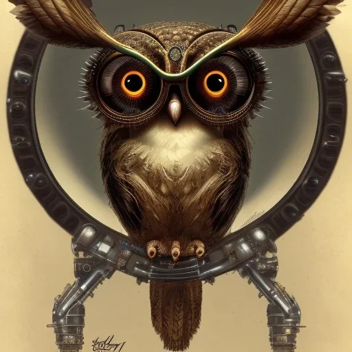 Biomechanical steampunk Owl