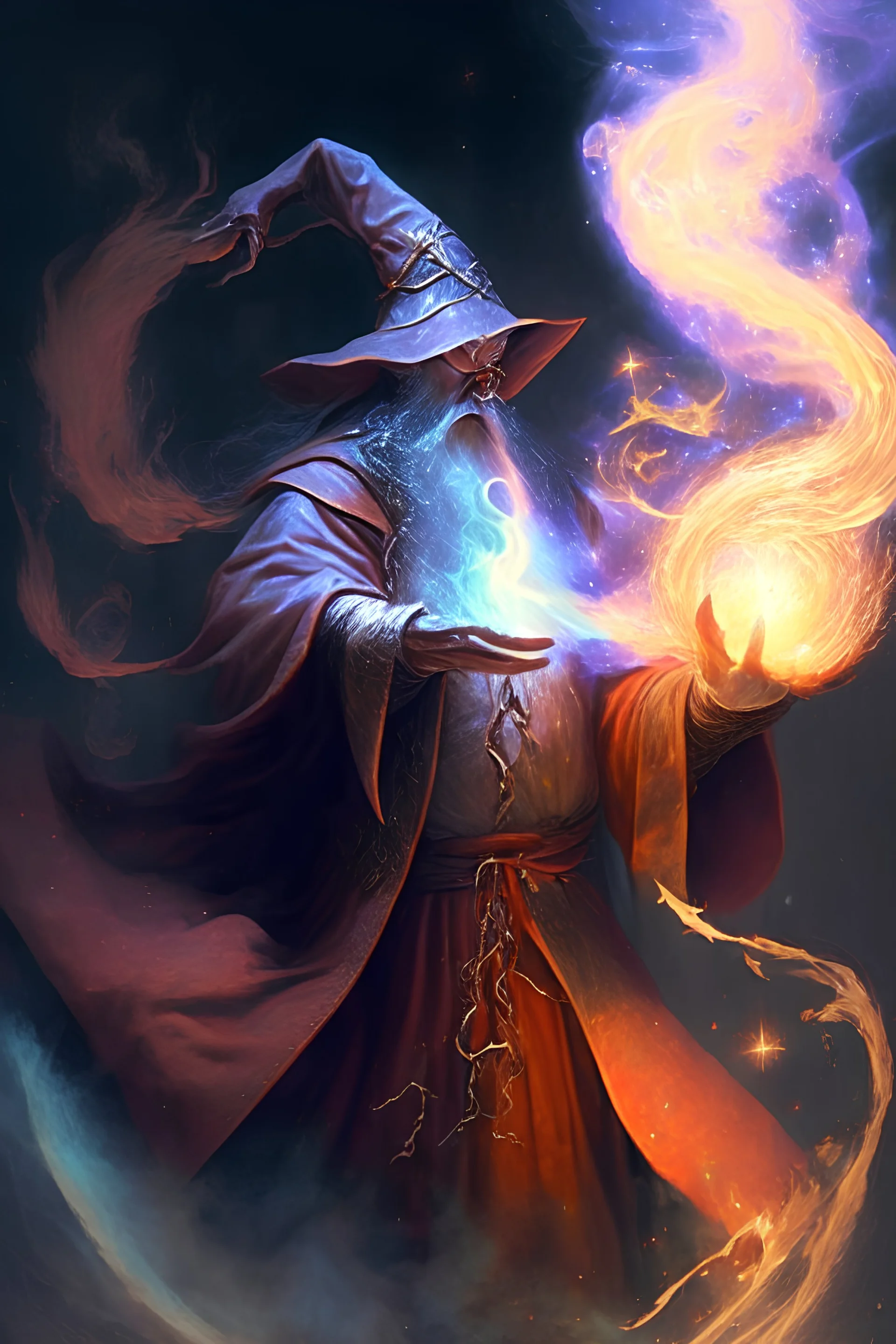 wizard casting a fireball, fantasy, dragons