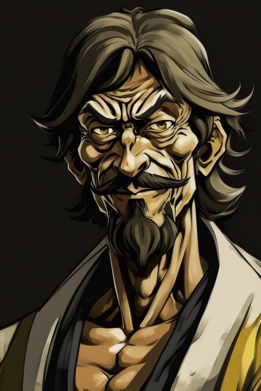 Portrait of Arlong, from One Piece manga, Caravaggio style