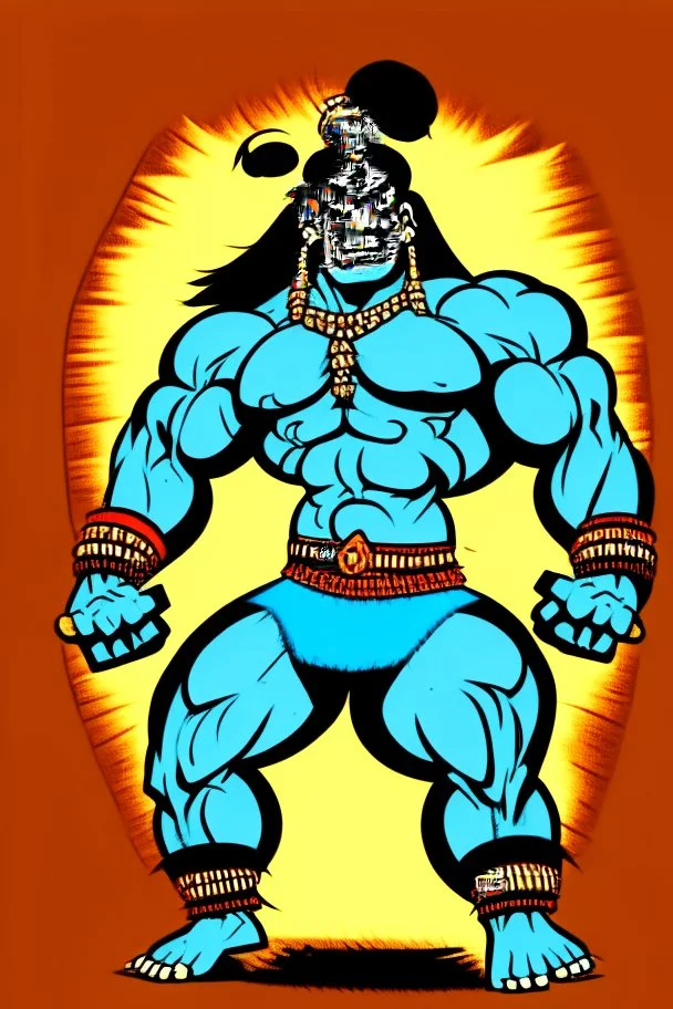 Great Kali Indian wrestler cartoon 2d