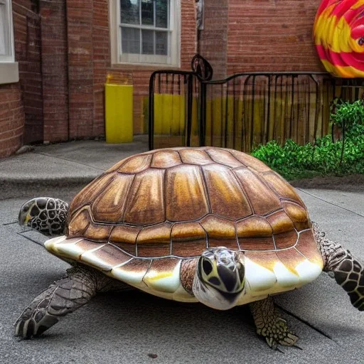 Turtle outside the candy house