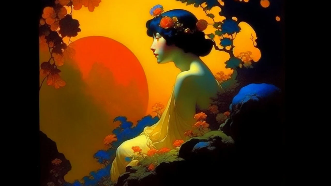 oil paintig Maxfield Parrish