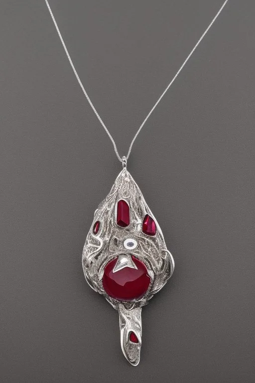 crimson Sea Jewel Necklace in White Gold