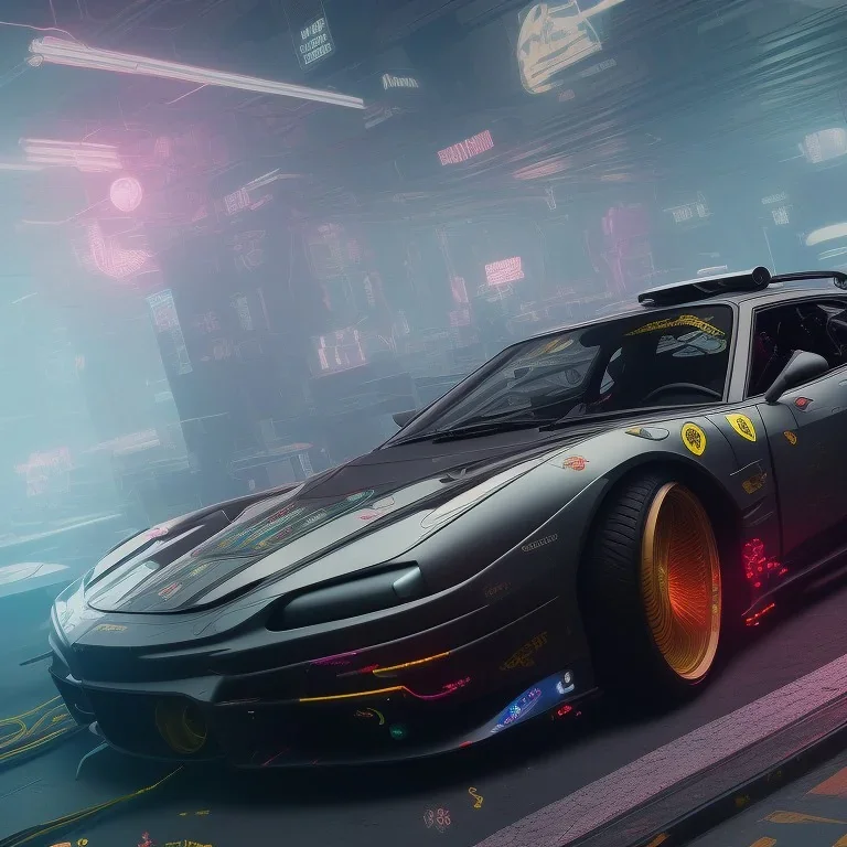 cyberpunk 2077 version of a ferrari 488