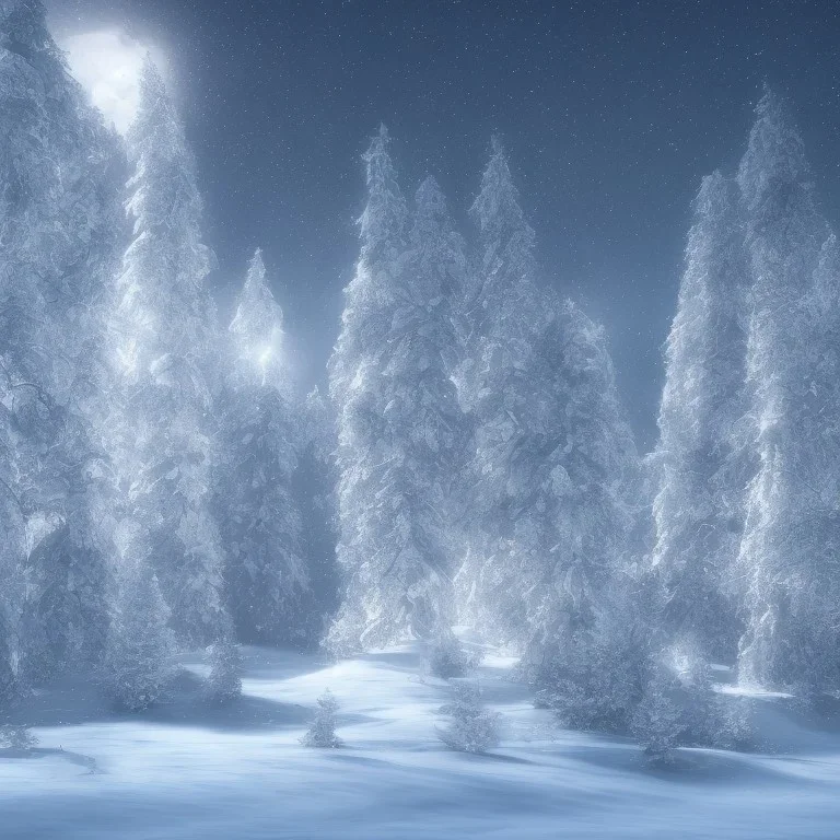 beautiful, luminous snowscape