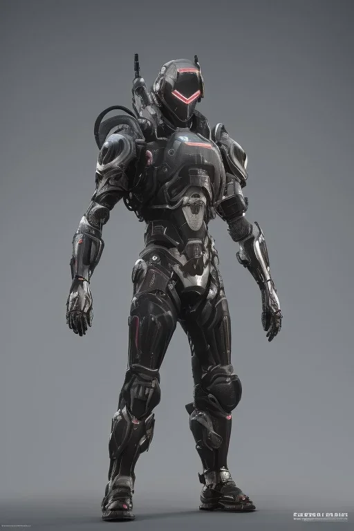 cyber ninja, black metal armor, futuristic suit, imperious, 8k resolution, overwatch